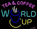 Tea Coffee World Cup Real Neon Glass Tube Neon Sign