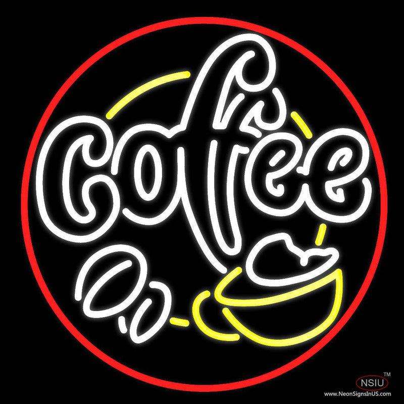 Coffee House With Coffee Cup Real Neon Glass Tube Neon Sign