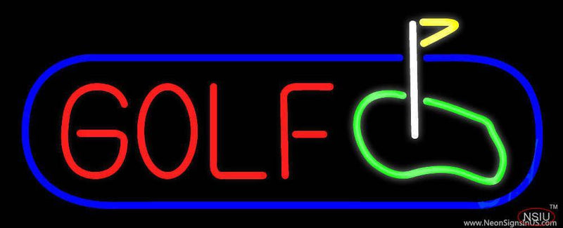 Golf With Ground Handmade Art Neon Sign