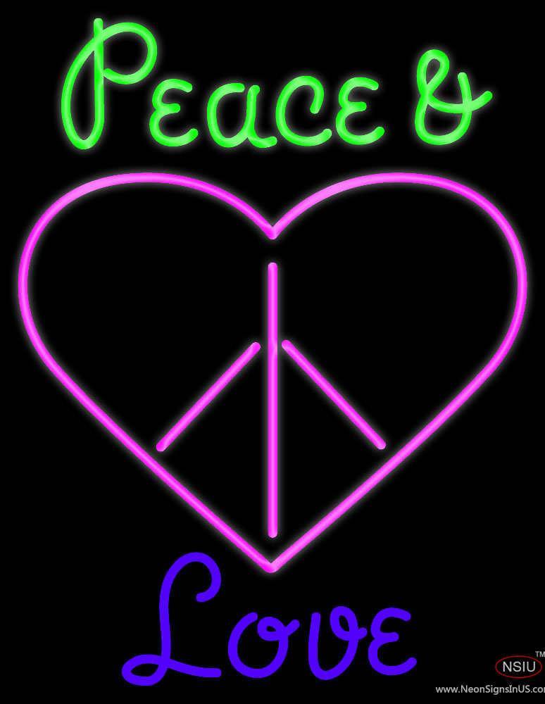 Peace And Love Real Neon Glass Tube Neon Sign