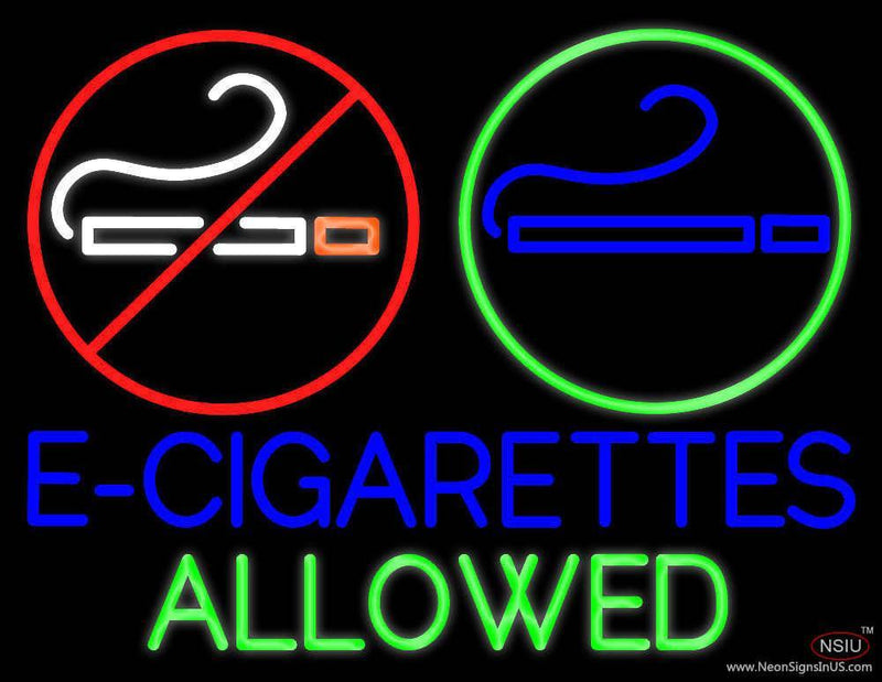 E Cigarettes Allowed Logo Handmade Art Neon Sign