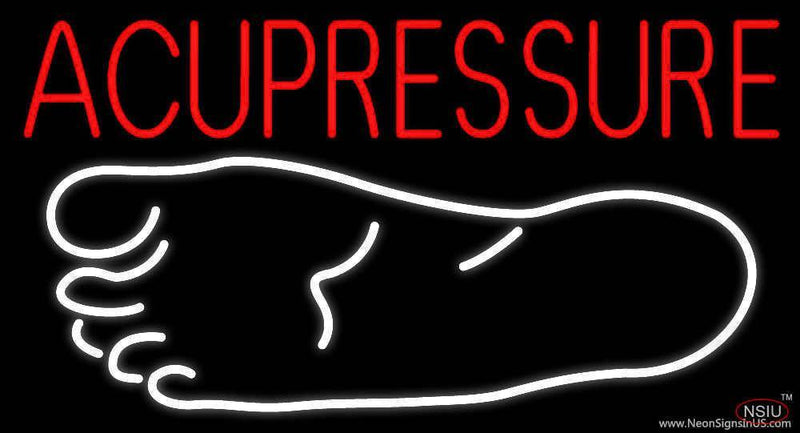 Red Acupressure Foot Logo Handmade Art Neon Sign