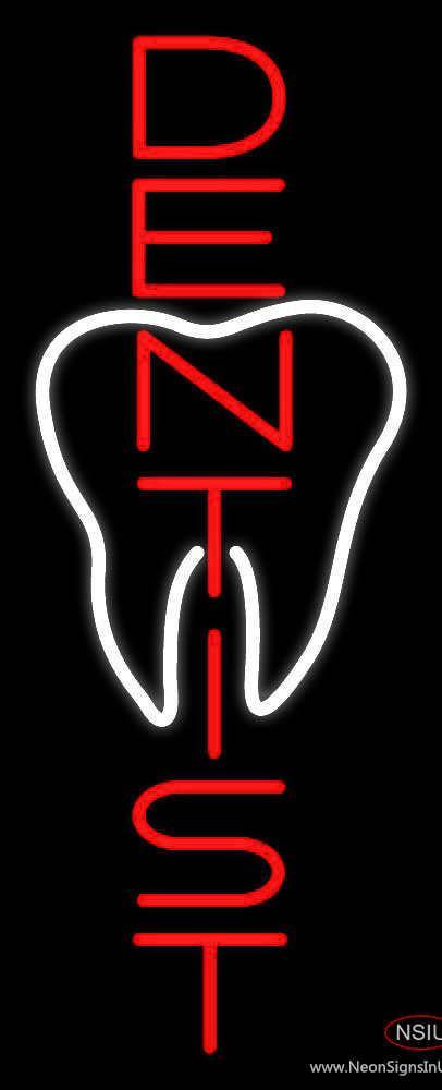 Vertical Dentist Logo Handmade Art Neon Sign
