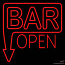 Bar Open With Arrow Red Handmade Art Neon Sign