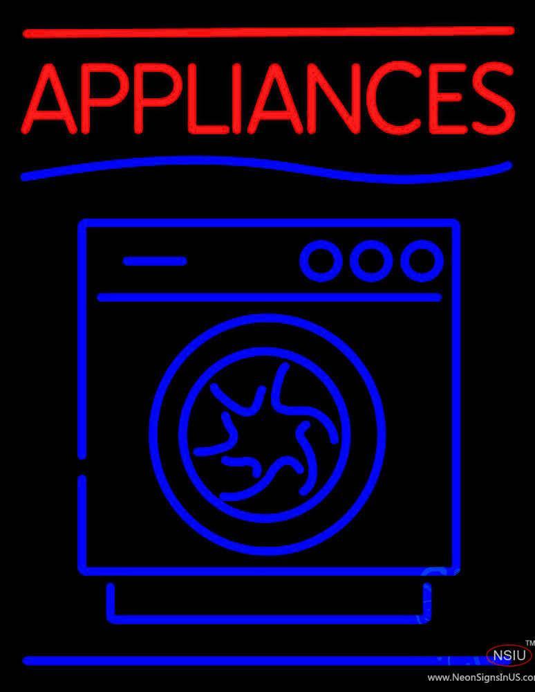 Appliances With Washing Machine Logo Handmade Art Neon Sign