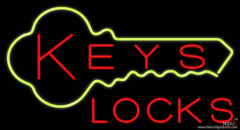 Keys Locks Handmade Art Neon Sign
