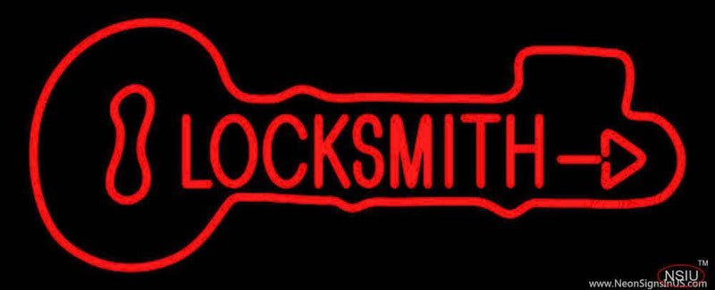 Locksmith Logo Handmade Art Neon Sign