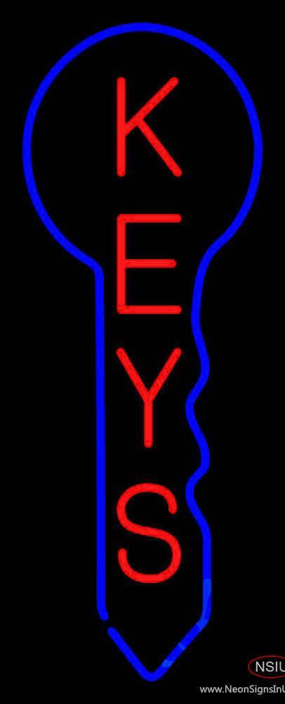 Vertical Keys Logo Handmade Art Neon Sign
