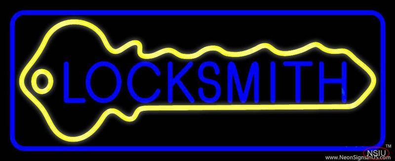 Locksmith With Lock Logo  Handmade Art Neon Sign