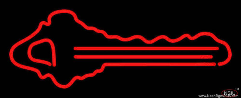 Red Key Logo  Handmade Art Neon Sign