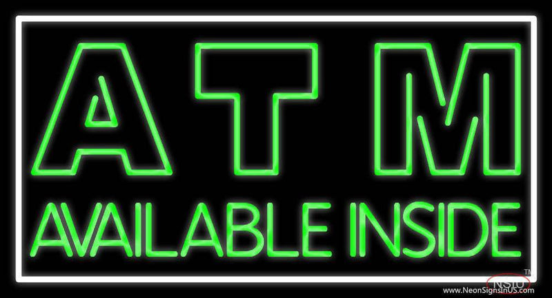 Green Atm Available Inside Real Neon Glass Tube Neon Sign