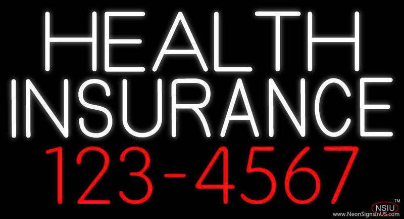 Health Insurance With Phone Number Real Neon Glass Tube Neon Sign