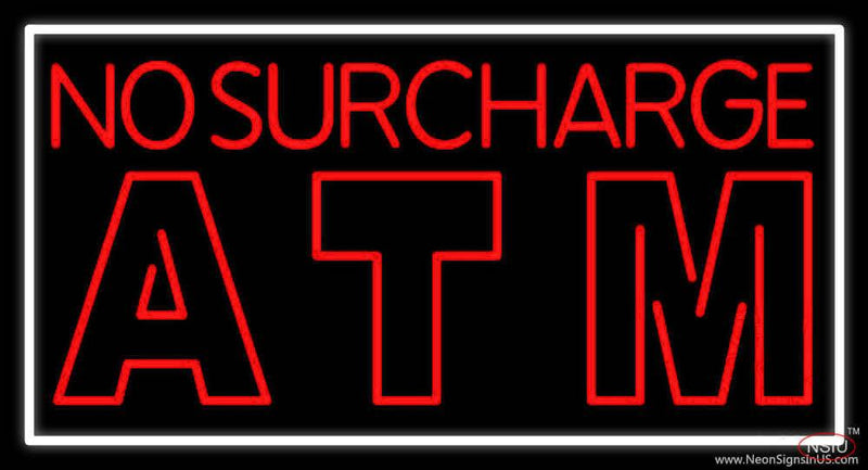 No Surcharge Atm Real Neon Glass Tube Neon Sign