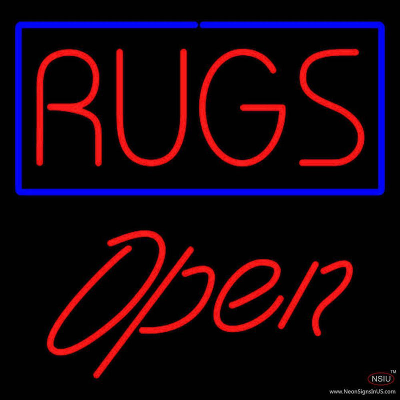 Rugs Script Open Handmade Art Neon Sign