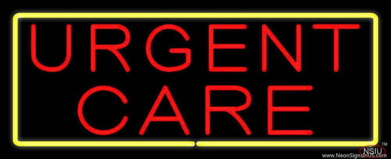 Urgent Care Rectangle Yellow Handmade Art Neon Sign