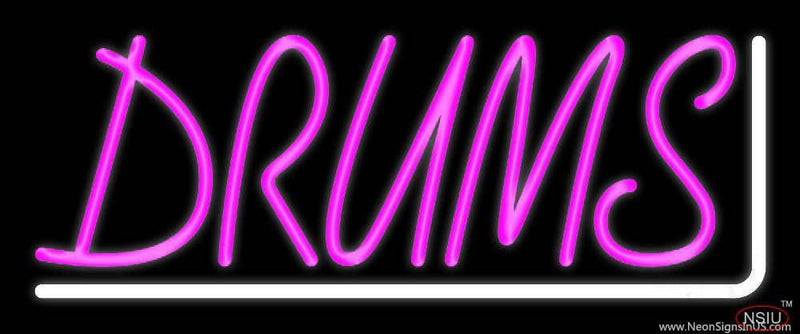 Pink Drums  Real Neon Glass Tube Neon Sign