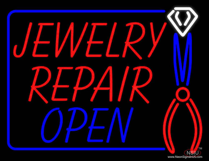 Jewelry Repair Open Block Real Neon Glass Tube Neon Sign