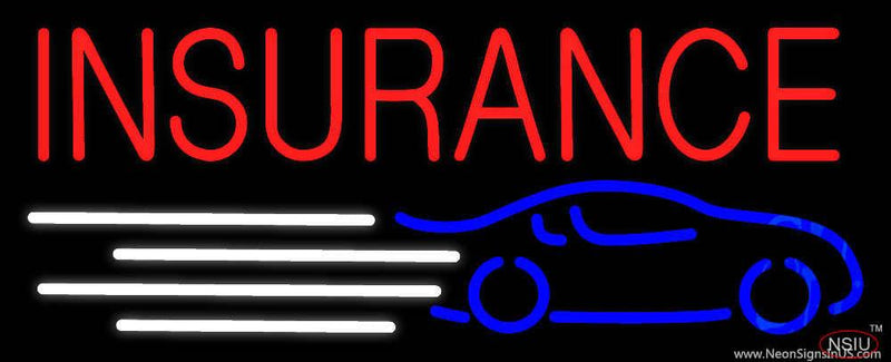 Red Car Insurance Real Neon Glass Tube Neon Sign