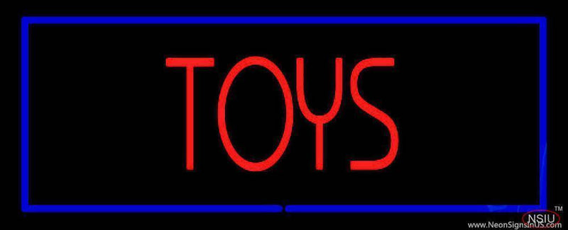 Red Toys Blue Border Handmade Art Neon Sign
