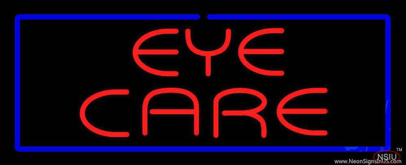 Red Eye Care Blue Border Handmade Art Neon Sign
