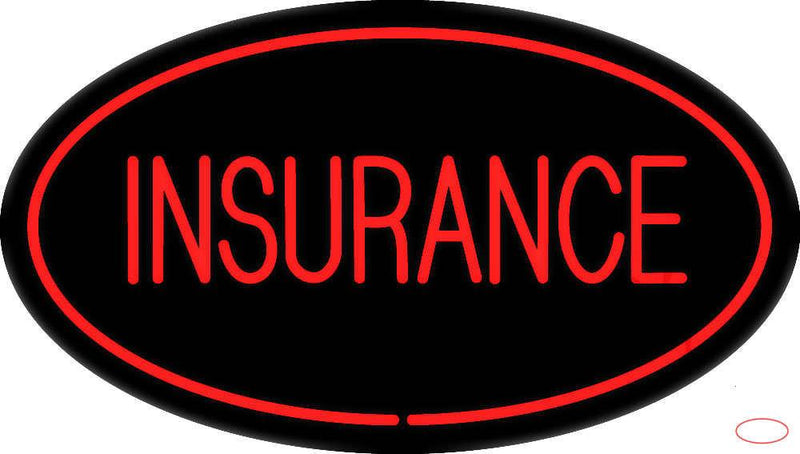 Red Insurance Oval Red Real Neon Glass Tube Neon Sign