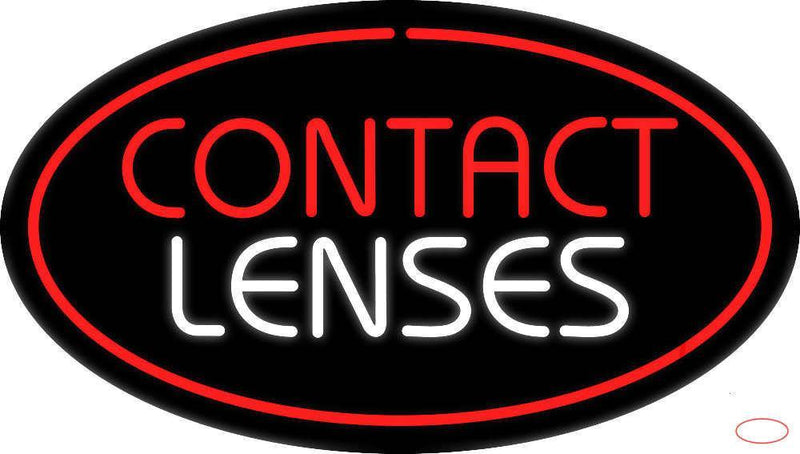 Contact Lenses Oval Red Handmade Art Neon Sign