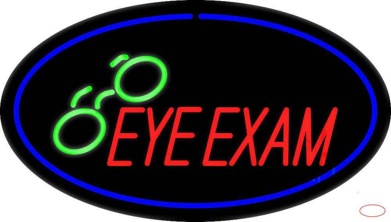 Eye Exams Oval Blue Handmade Art Neon Sign