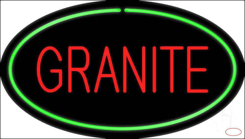 Granite Oval Green Handmade Art Neon Sign