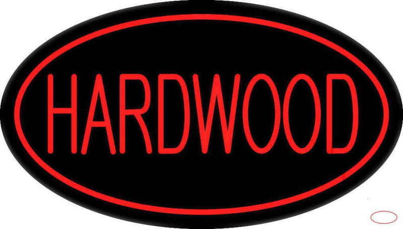 Hardwood Oval Red Handmade Art Neon Sign