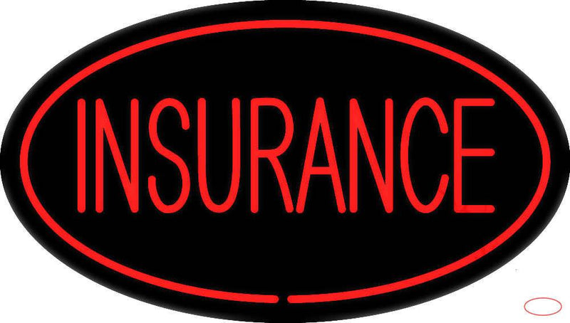 Insurance Oval Red Real Neon Glass Tube Neon Sign