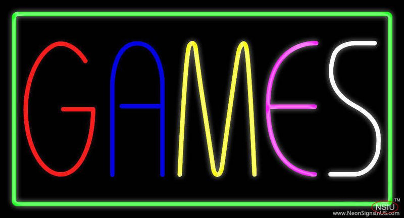 Games with Border Handmade Art Neon Sign