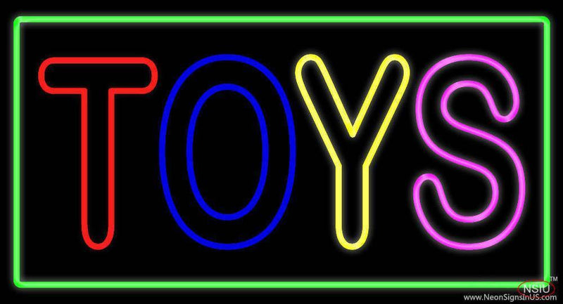 Multicolored Toys Green Border Handmade Art Neon Sign