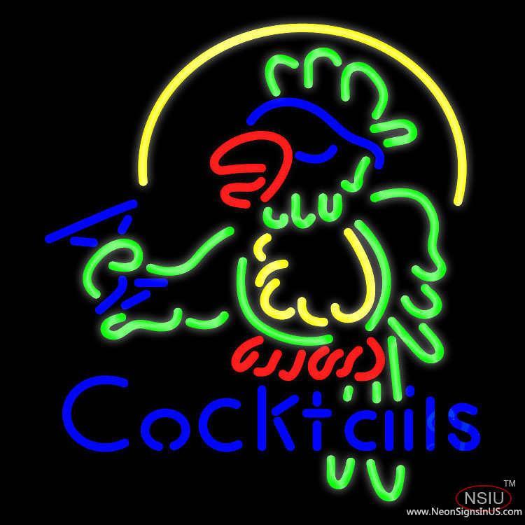 Cocktails Parrot - Beer Real Neon Glass Tube Neon Sign