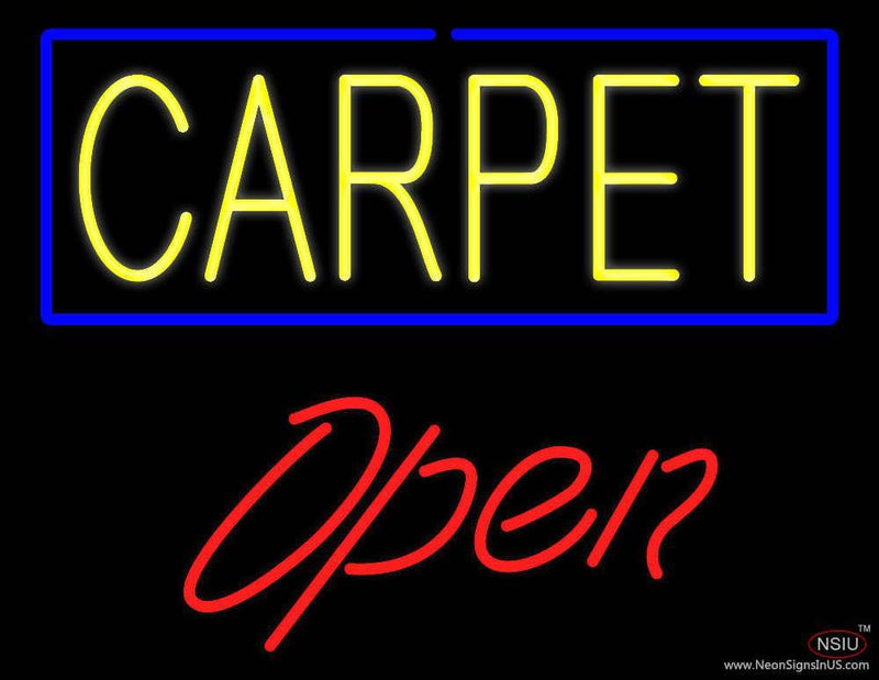 Carpet Script Open Handmade Art Neon Sign