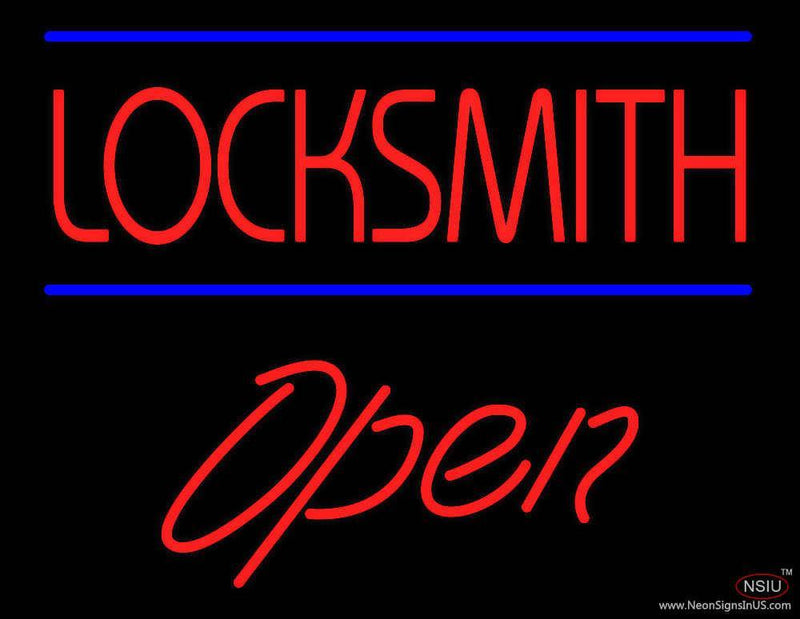 Locksmith Script Open Handmade Art Neon Sign