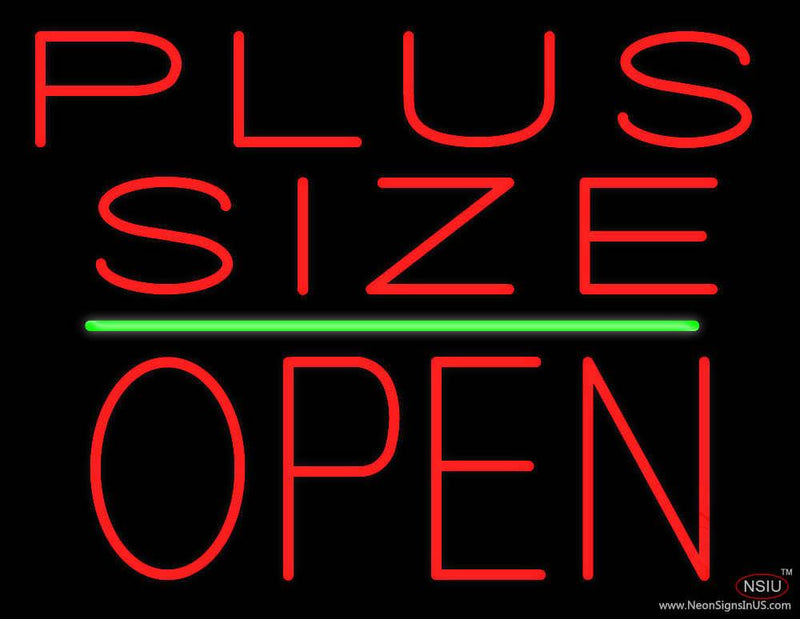 Plus Size Block Open Green Line Real Neon Glass Tube Neon Sign
