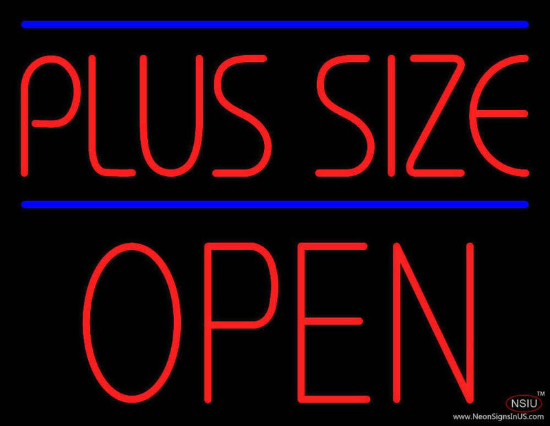 Plus Size Blue Lines Block Open Real Neon Glass Tube Neon Sign