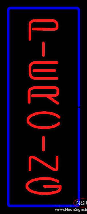Vertical Red Piercing Yellow Border Real Neon Glass Tube Neon Sign