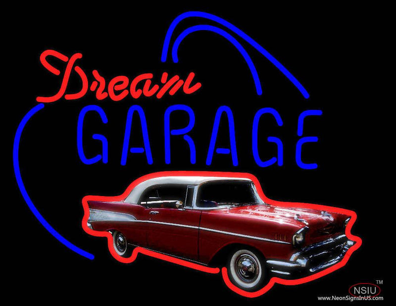 Dream Garage 7 Chevy Real Neon Glass Tube Neon Sign