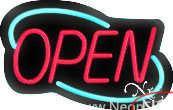 Deco Style Pink Open With Aqua Border Real Neon Glass Tube Neon Sign