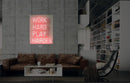 New Work Hard PLay Harder Neon Art Sign Handmade Visual Artwork Wall Decor Light