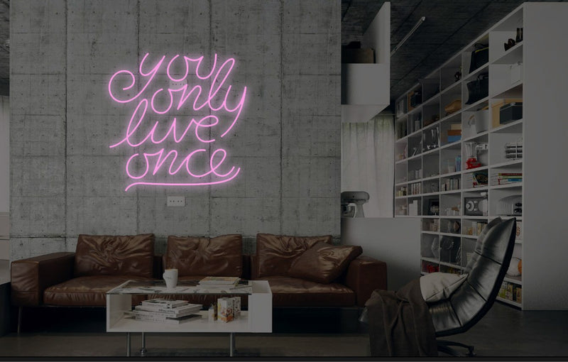 New You Only Live Once Neon Art Sign Handmade Visual Artwork Wall Decor Light