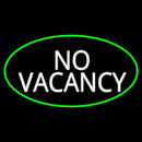No Vacancy Oval Green Border Handmade Art Neon Sign
