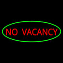 No Vacancy Oval Green Border Handmade Art Neon Sign