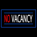 No Vacancy Rectangle Blue Handmade Art Neon Sign
