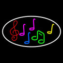 Notes Music Oval 3 Handmade Art Neon Sign