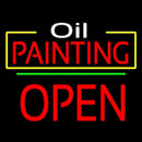 Oil Painting Open Green Line Handmade Art Neon Sign