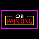 Oil Painting Purple Rectangle Handmade Art Neon Sign