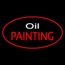 Oil Painting Red Oval Handmade Art Neon Sign