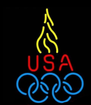 Olympic Rings usa flames neon sign
